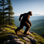 Bigfoot standing on a cliff