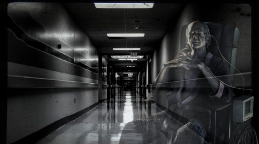 Spirit in a hospital hallway